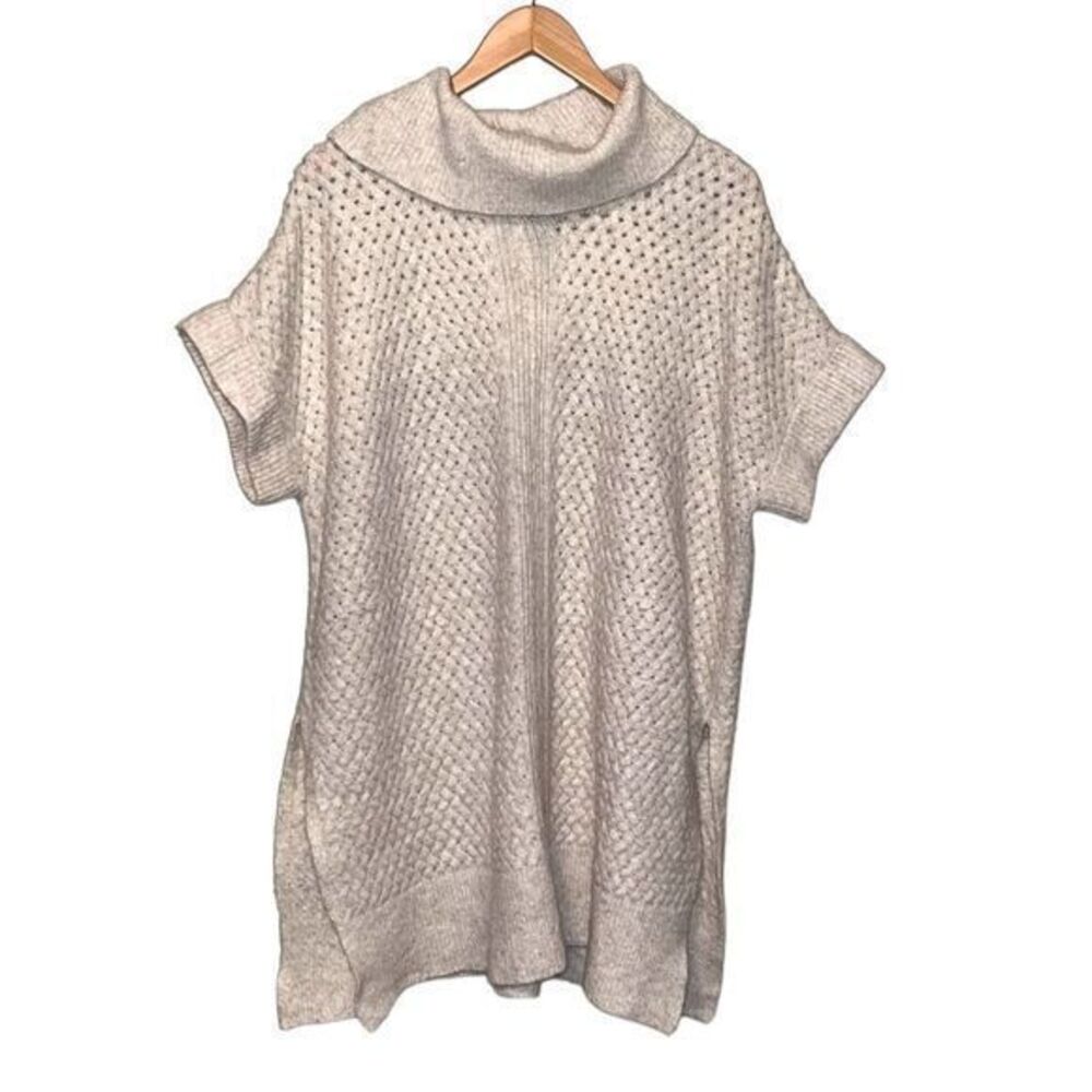 Lane Bryant Cream Cowl Neck Pullover Sweater Women's Size 18/20 open knit